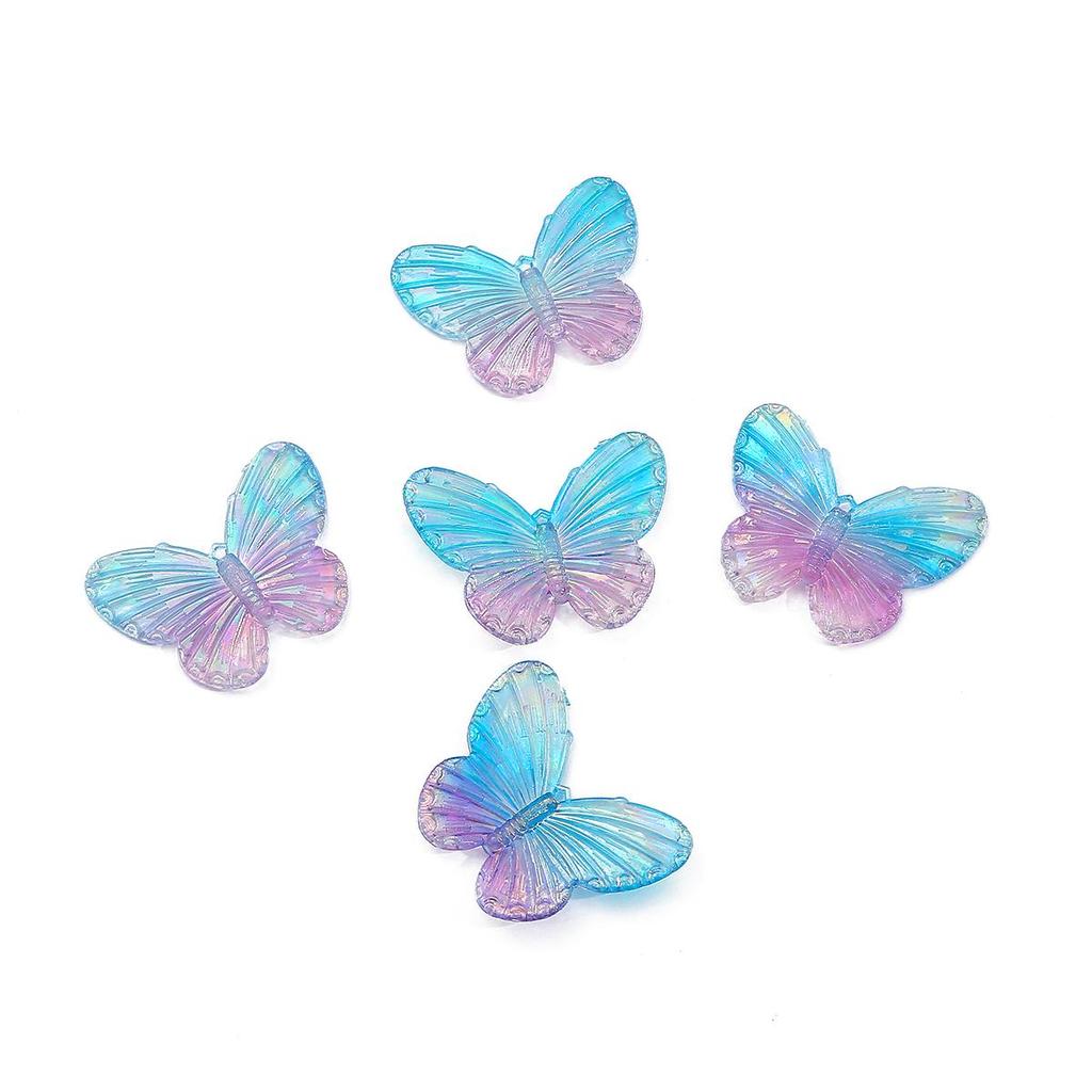 4pcs 40x30mm Beauty Colorful Acrylic Butterfly Charm Pendant For DIY Earring Necklace Jewelry Making