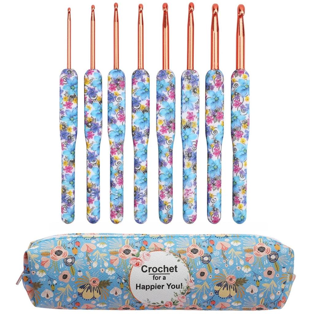 8pcs/set Sewing Crochet Hooks Ceramic Handle Alumina Crochet Hooks Knitting Needles Set Sewing Crochet for Weave Sewing Needles DIY Tool