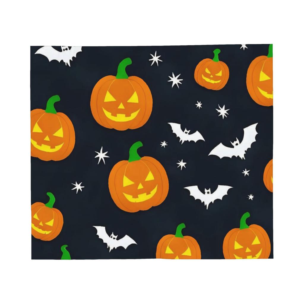 Halloween Blankets Orange Black Cats Pumpkins Bats Fuzzy Throw Blanket Airplane Travel Decoration Ultra-Soft Warm Bedspreads