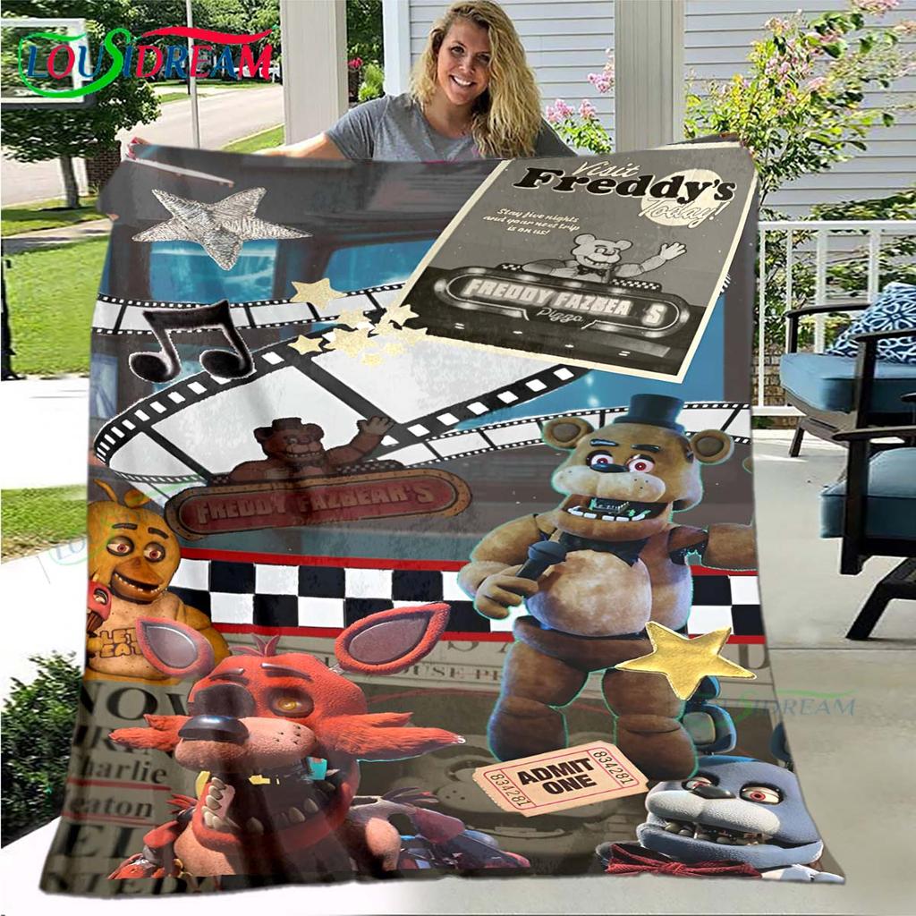 Hot Horror Game Characters Pattern Blanket Flannel Thin Blanket Portable Home Travel Office Lunch Break Blanket Birthday Gift