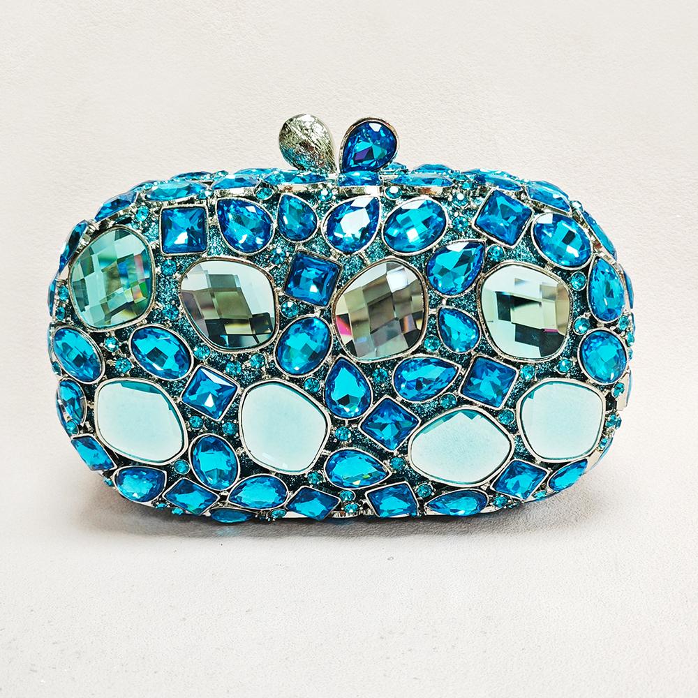 Bolso de Mano para Boda con Piedras Rosas Bolsos de Mano Nuevo Bolso de Mano de Noche para Fiesta de Boda Lujo WHTUOHENG Pedrería Bolsos de Mano de Cena Nupcial