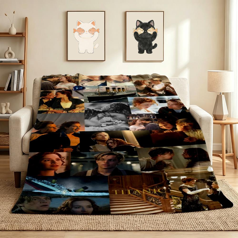 Titanic Romance Flannel Blanket Throw Blanket Soft Warm Sofa Bed Camping home Decor Unique Christmas Gift C926323