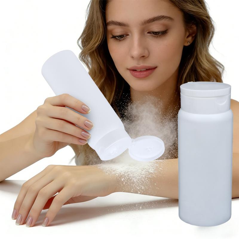 1 Pcs 30G 50G 100G White Talcum Powder Bottle Refillable Cosmetic Powder Dispenser Plastic Powder Container Empty Pots Bottles