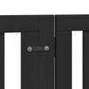 6 Piece Foldable Black Dog Gate 300 cm Poplar Wood