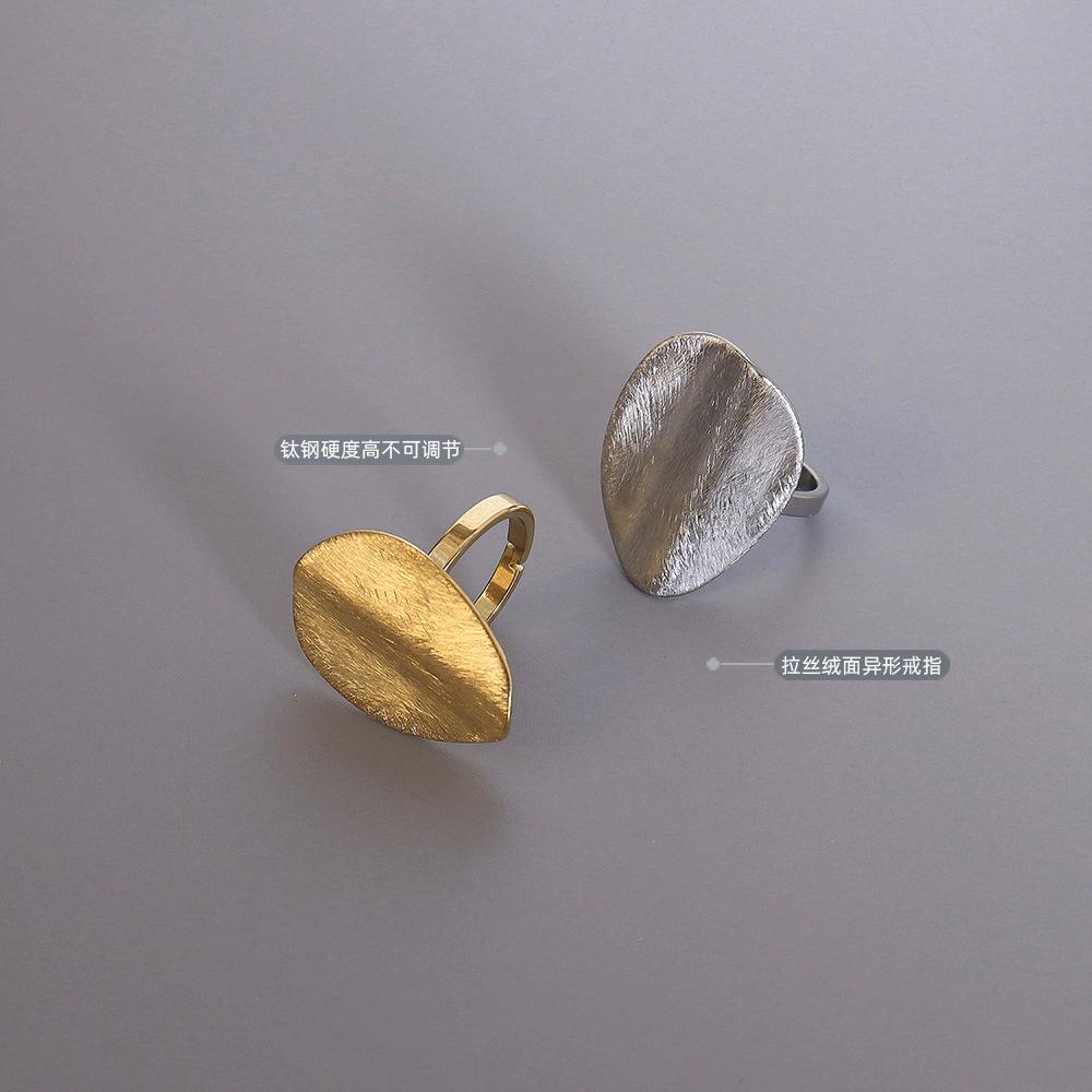 Fashion French Exaggerated Irregular Brushed Matte Ring Women Index Finger Ring Titanium Steel Ring Women Jewelry Accessory