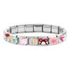 Colorful Crystal Candy Love Rose Flower Tulip Butterfly Fit 9mm Italian Charms Bracelet Stainless Steel Jewelry DIY Making Gifts
