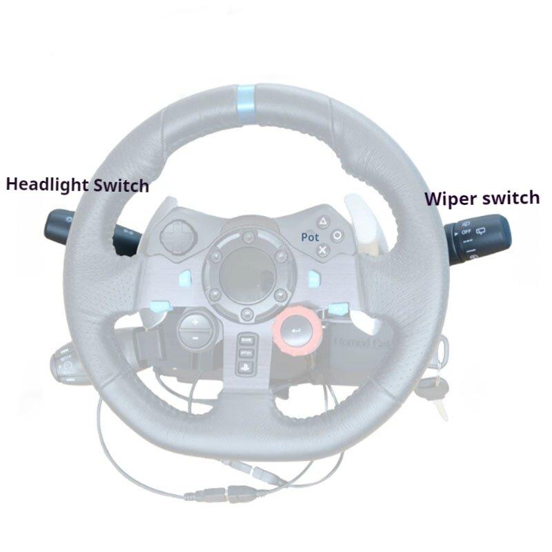 Horned Cat Racing Simulator Steering Wheel Turn Signal Wiper Automatic Rebound Off Cruise Ignition Switch For Logitech G25 G29 G A
