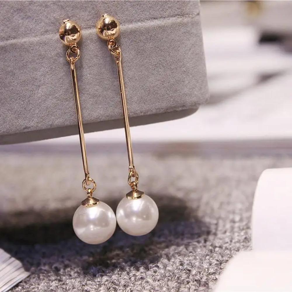 Best Selling Wild Fashion Simple Pearl Bean Earrings Women Girls Earrings Jewelry Crystal Earrings Brincos