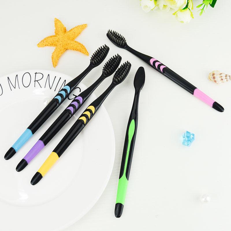 5-Piece Adult Bamboo Toothbrush Set with Soft Charcoal Bristles - Special Offer, Popular Style