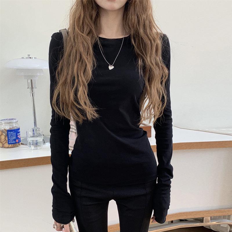 White Layered Modal Slouchy T-Shirt: Long-Sleeve, Slim Fit, Sheer, Sun Protection, Autumn/Winter.