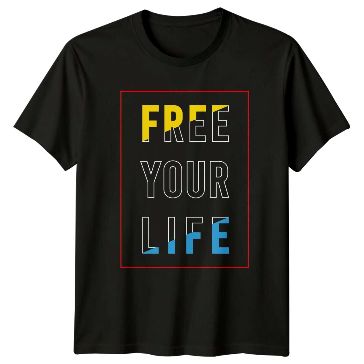 Free Your Life T-Shirt Minimalist Inspirational Typography 2026 Gift XXXXL