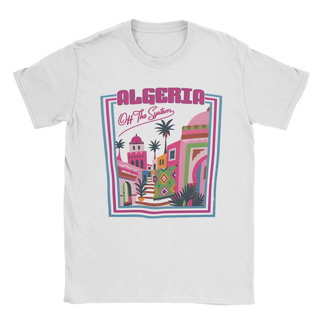 Oversized T Shirt Summer ALGERIA Vibes Hipster T-Shirts  100 Cotton Tshirt for Men Y2K Classic Pattern Short Sleeve Clothing