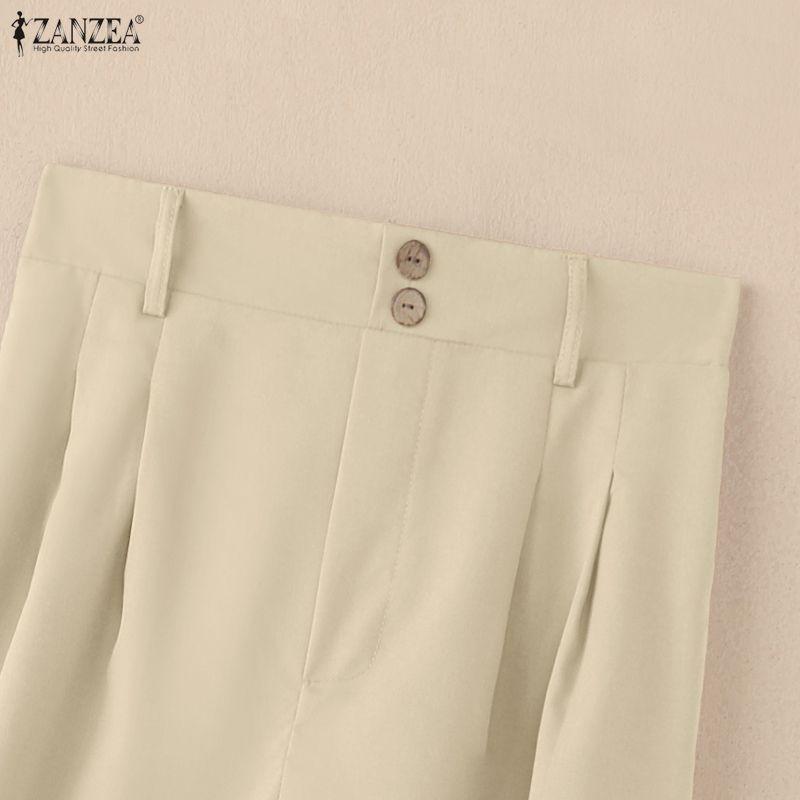 ZANZEA Women Casual Solid Color Loose Wide Leg Pants