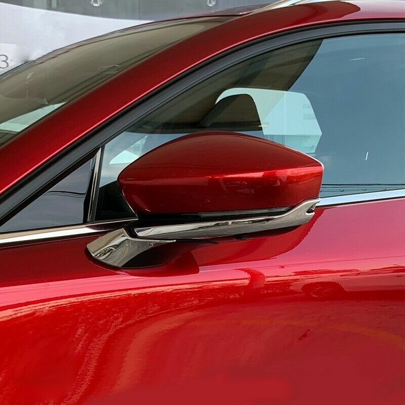For Mazda CX-30 -2024 4Pcs Car Sticker Chrome Silver Rearview Side Rear View Mirror Strip Cover Trims Molding Exterior Decor