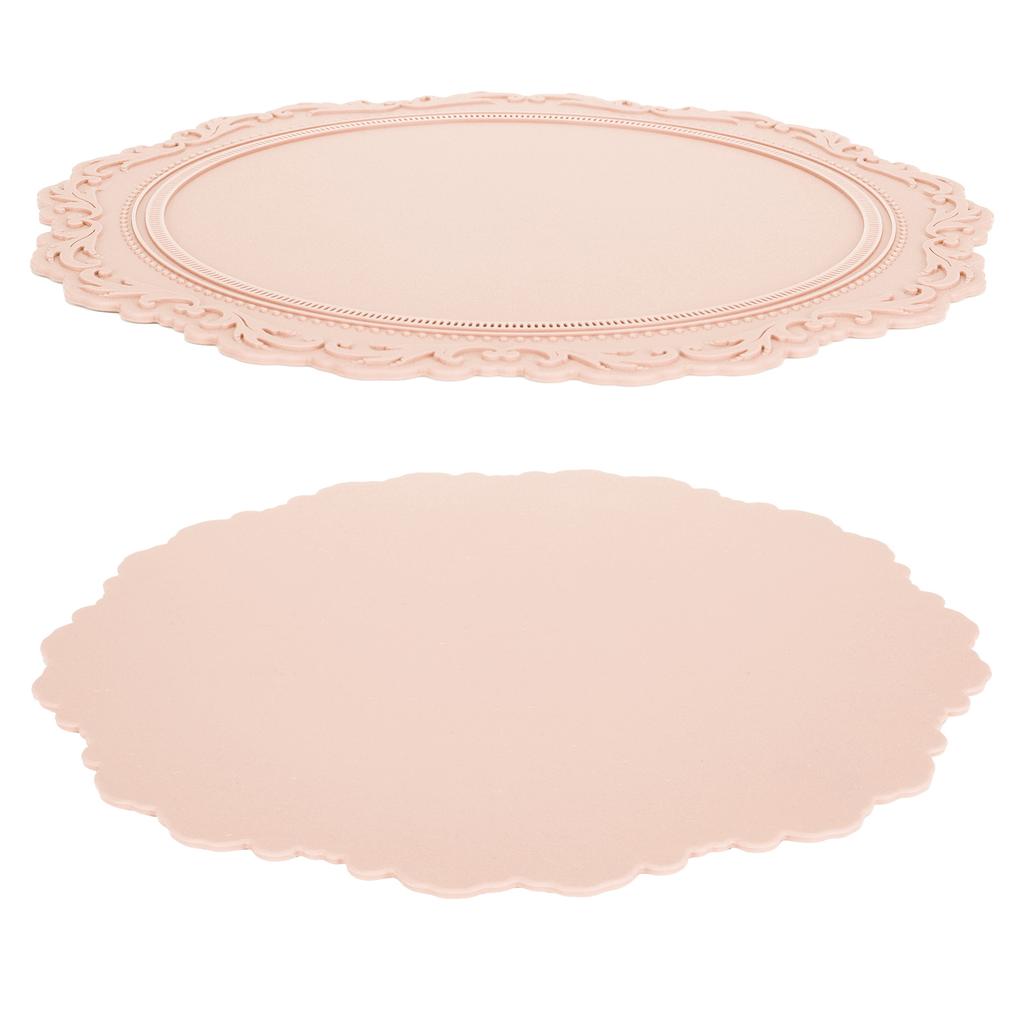 Nordic   Silicone Placemat Embossed Insulation Thickened Round Silicone Mat for Home Kitchen