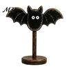 Housewarming Gifts for Home Lovers Halloween Wooden Tabletop Decor, Vintage Pumpkin Ghost Bat Figurines, Rustic Farmhouse Autumn Atmosphere