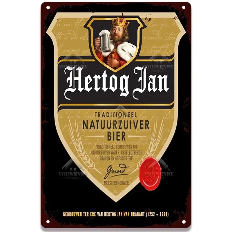 

Retro Hertog Jan Metal Sign - Exquisitely Crafted Tin with Vivid Paint, Ideal for Bar & Club Decor to Create a Mesmerizing Mural 20x30cm（7.8x11.8inch）