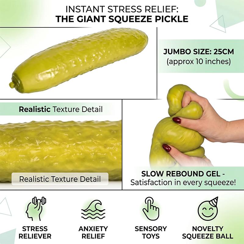 Jumbo Pickle Squishy Stress Relief Set Jumbo Pickle Squishy Big Cucumber Squeeze Slow Rising Squeeze Stress Relief for Adults