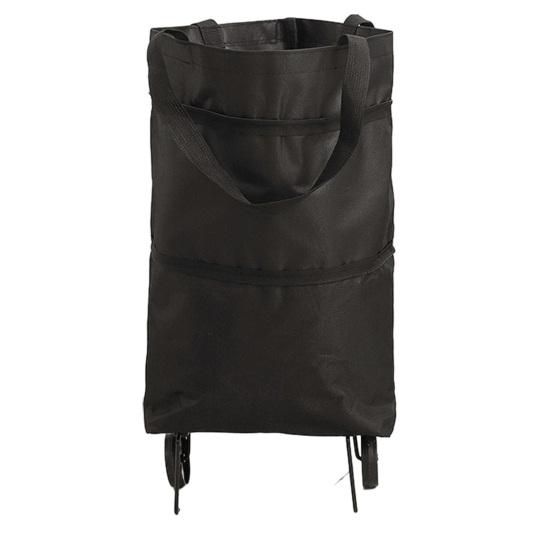 Foldable Shopping Trolley on Wheels Heavy-Duty Waterproof Oxford Fabric Collapsible Grocery Bag with Silent Wheels Rolling Shopping Cart
