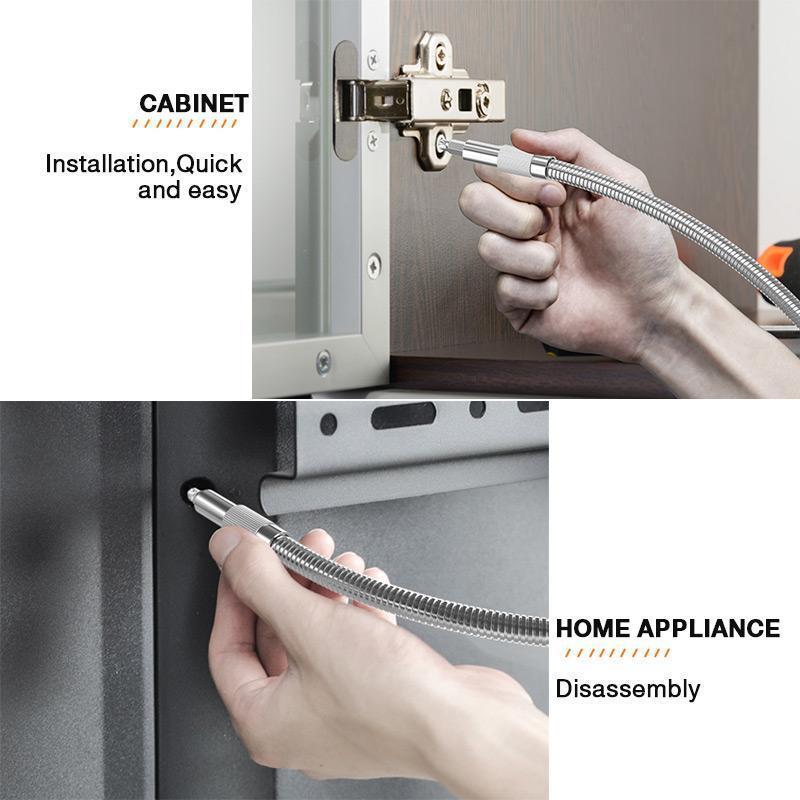 300mm silver hexagonal handle metal universal flexible shaft directional screwdriver connection extension rod tool accessory High Quality