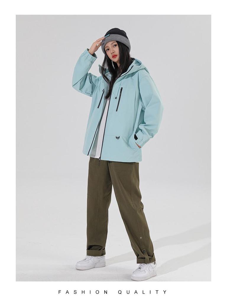 Spring & Autumn Unisex Windproof Mountaineering Jacket - Trendy, Loose-Fit, Water-Repellent Outdoor Windbreaker