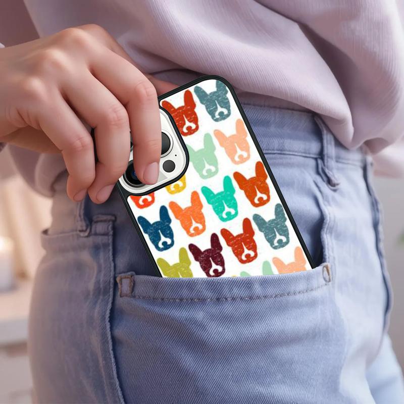Boston Terrier Dog Faces Phone Case For iPhone 17 Air 15 16e 14 13 Pro Max Coque 12 11 Pro Max PLUS Cover