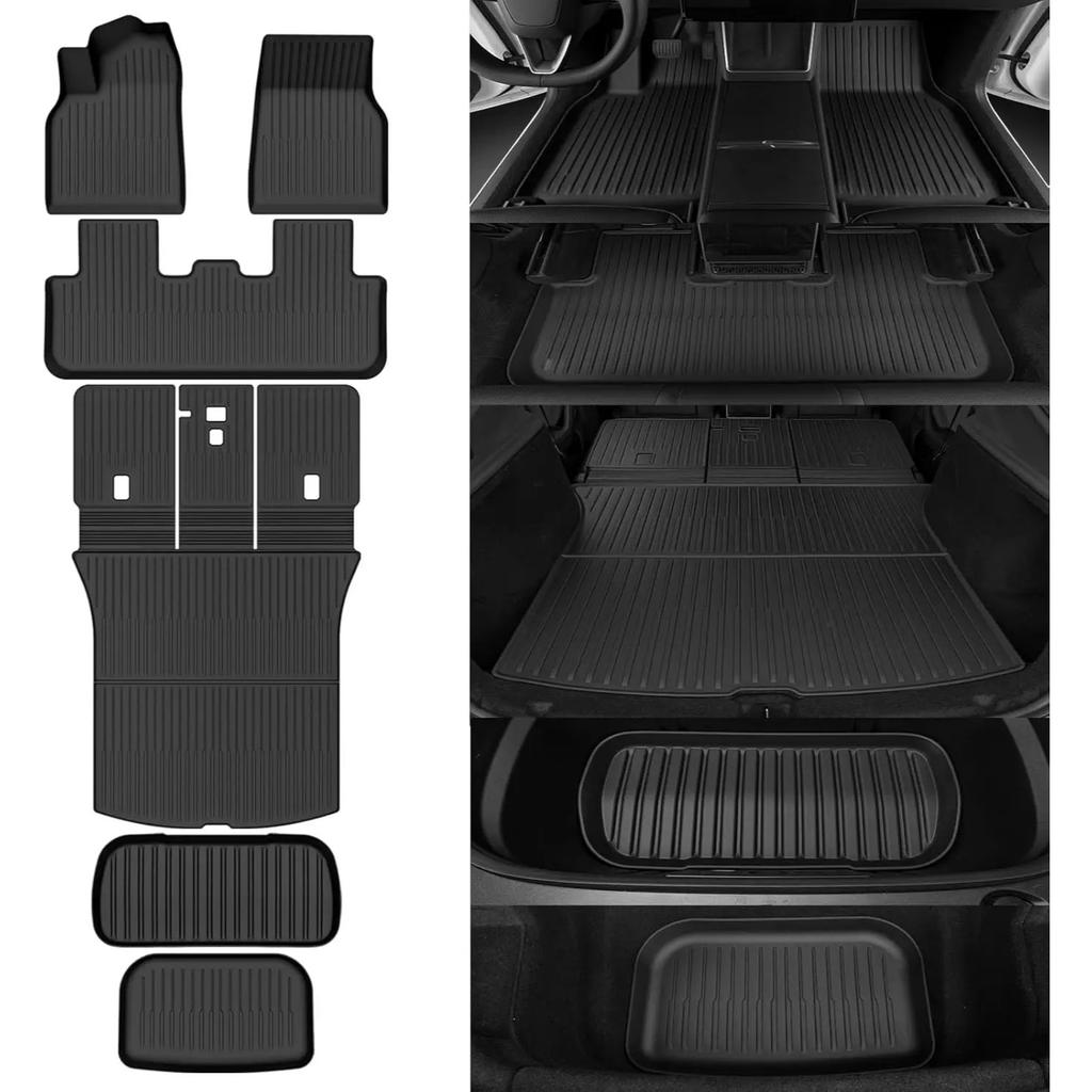 TPE Car Integrated Trunk Liners For Tesla Model Y Juniper 2025 2026 Double Layerd Mats Trunk Door Sill Guard Plate Backrest Mats