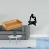 Woven Fruit Basket Snack Bowl Bread Plate Abstract Thinker Statue Decoration for Desktop Tabletop