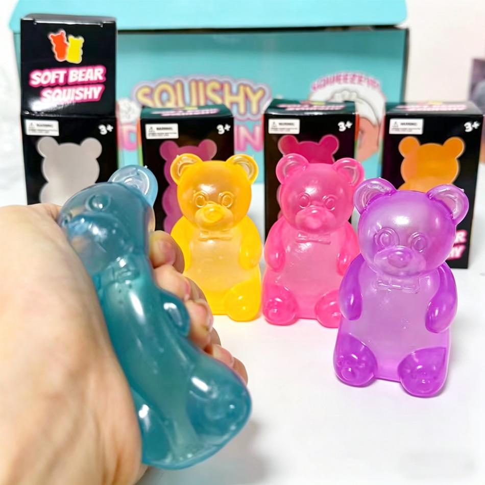 Cute Bear Maltose Squeeze Toy Dough Colorful Sensory Toy Creative New Item Desk Decoration Stress Relief Doll