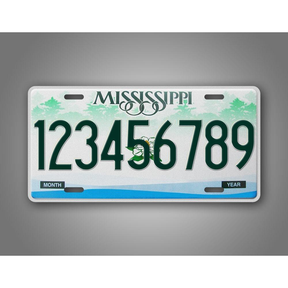 1pc Mississippi Custom License Plate 6x12 Inch MS Metal Car Tag Novelty Tin Sign
