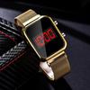 Digitale Damenuhr LED Magnetisches Mesh-Armband Armbanduhr