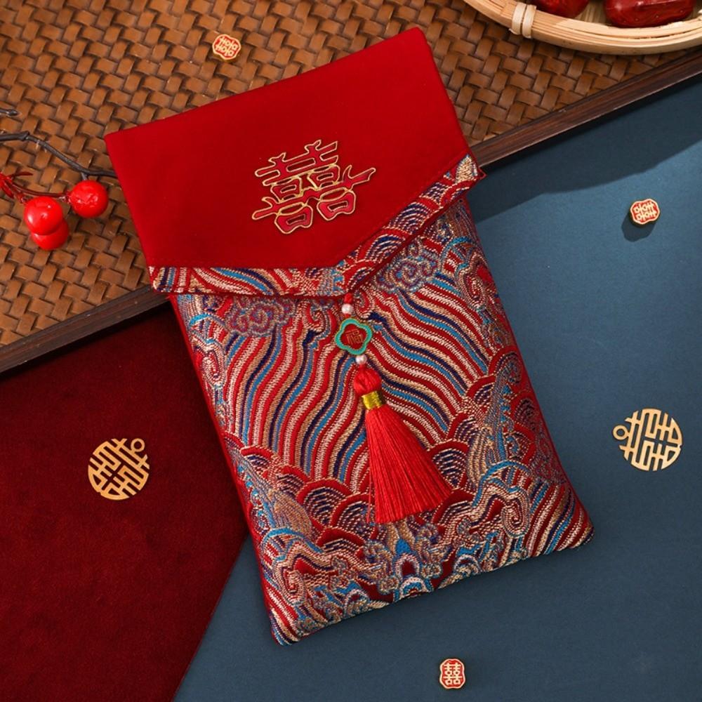 Chinese New Year Lucky Red Pockets Blessing Words Hongbao Brocade Red Envelop  Graduation Dinner