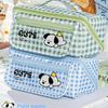 Puppy Grid Stationery Bag Korean Style Dopamine Pencil Pouch Cartoon Dog Prism Pencil Case  Unisex