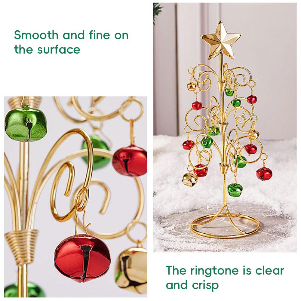 Bell Tabletop Christmas Tree Table Centerpiece Wrought Iron Vintage Style Christmas Mini Christmas Tree for Shelf Mini Christmas Tree
