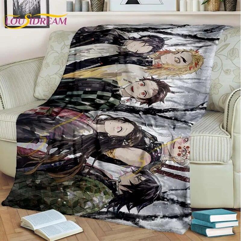 Japonské Anime Demon Slayer Deka Kreslená Deka Tomioka Giyuu Deka Potah na křeslo Deka Pohovka Přehoz přes postel Vějíř Dárek