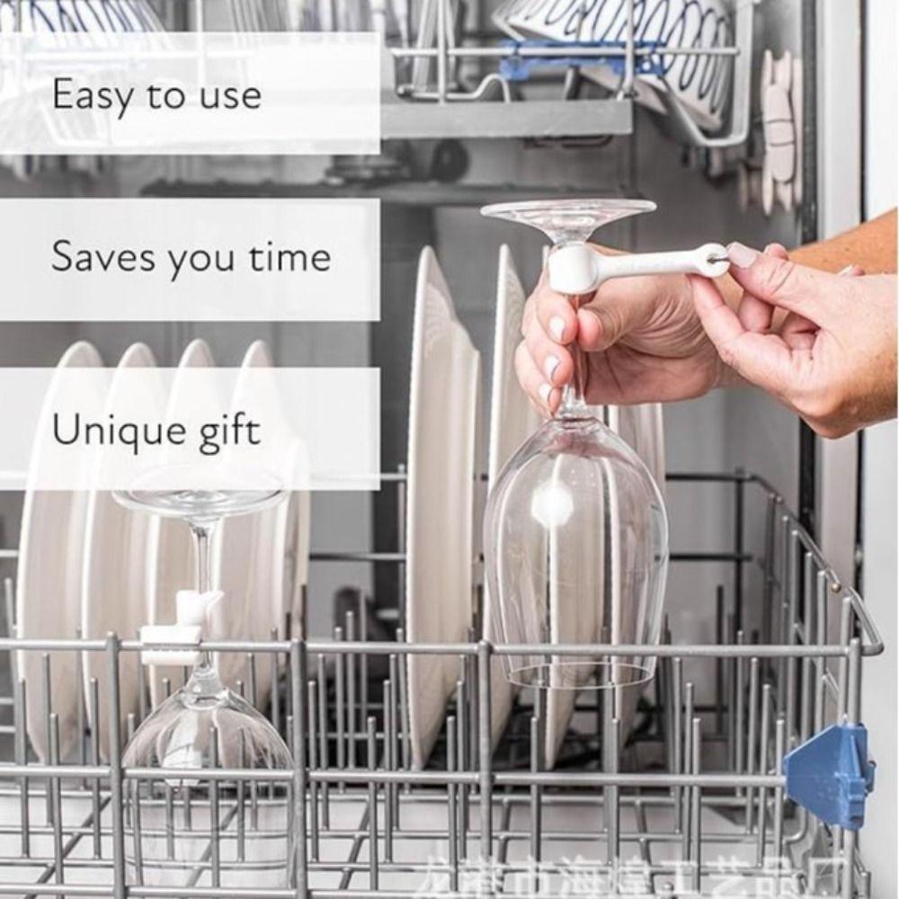 4 Pieces Hanging Kitchenware Flushing Fixing Clip Anti-Slip Wine Glass Clip  Under Cabinet