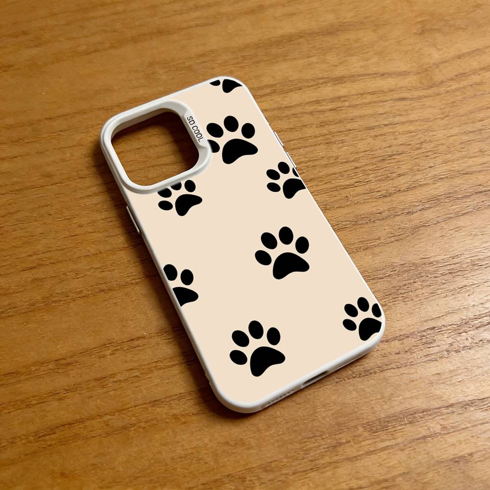 Puppy Paw Pattern Phone Case for iPhone 17 16 15 14 13 12 11 Pro Plus Max Air Mini X XS Soft Silicone Cover