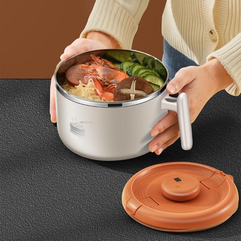 Durable 304 Stainless Steel Bowl with Timers Function Food Container Ramen Bowl Noodles Bowls Perfect for Kitchen Dorms