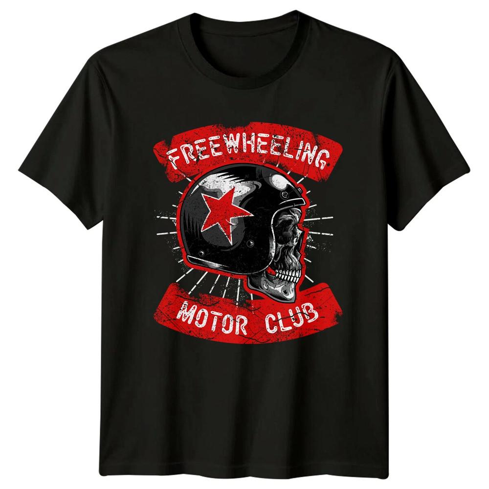Свободно катящийся мотоциклист Винтажный байкерский стиль Графическая унисекс футболка Унисекс футболка XXL