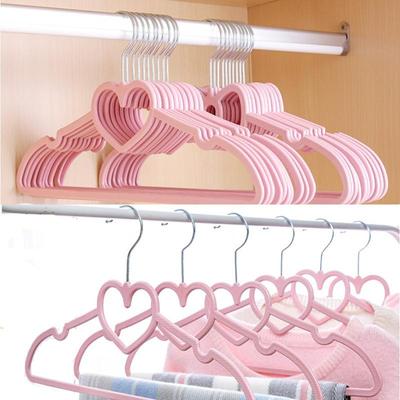 10 PIÈCES Cintre Cintre Durable ABS Motif Cœur Cintre pour Vêtements Adultes Enfants Fournitures de Suspension