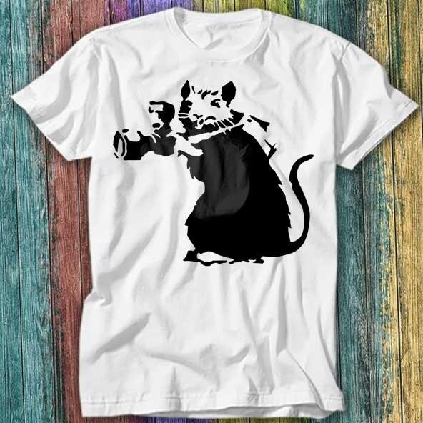 Banksy Rat Photographer T Shirt Top Tee 488 Unisex T-Shirt S