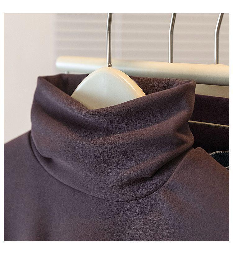 Plus Size German Velvet Lace Long Sleeve High Neck Top - Women's Slimming Autumn Winter Outerwear Shirt