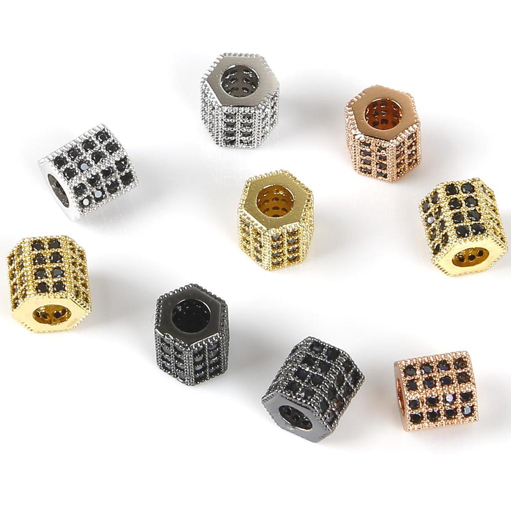 Ciondolo per perline sfuse con geometria metallica da 2 pezzi per la creazione di gioielli e accessori per braccialetti