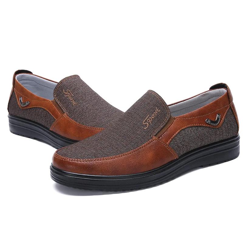 Size 50 Men Breathable Shoes Fashion Light Old Beijing Cloth Men's Slip on Flat Canvas Shoes Work Zapatillas Hombre