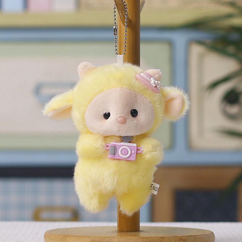 Cute Sheep Plush Toy With Short Pile Fabric Suitable For Bag Decoration And Gifts