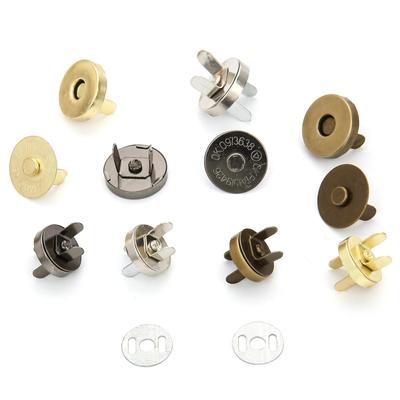 10Sets/Lot 14/18mm Round Magnetic Metal Snap Bag Clothing Invisible Sewing-Free Automatic Adsorption Snap Buckle