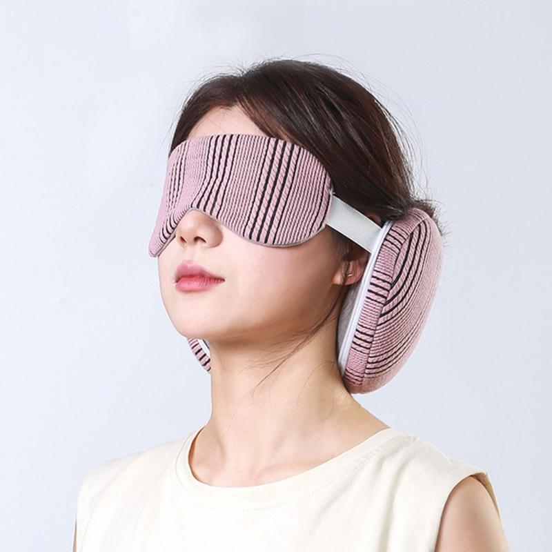 Adjust Sleep Mask With Builts In Neck Pillow Travel Accessory Provide Head Cushioning