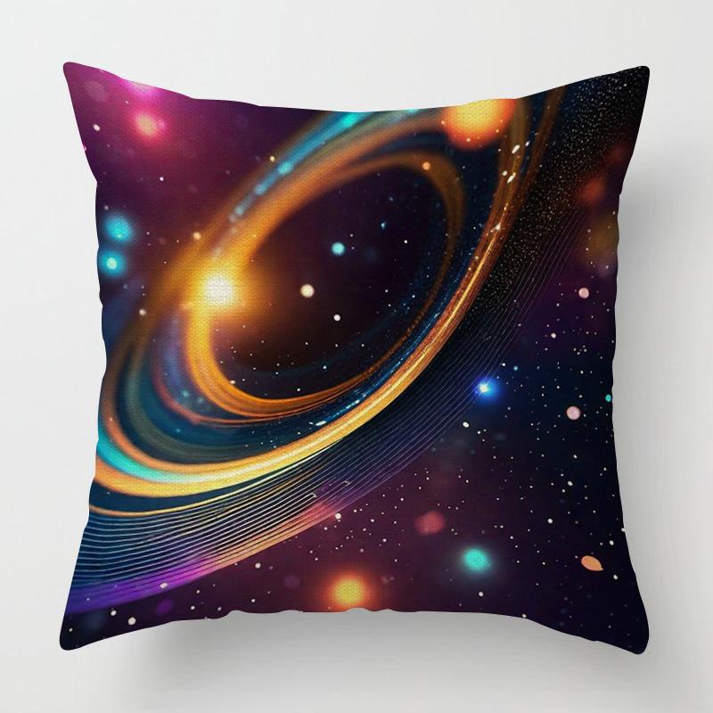 Home Decor Cosmic Wonders: Space-Themed Digital Print Pattern Cushion Cover Suitable for Sofa Bedroom Car Pillow Cover