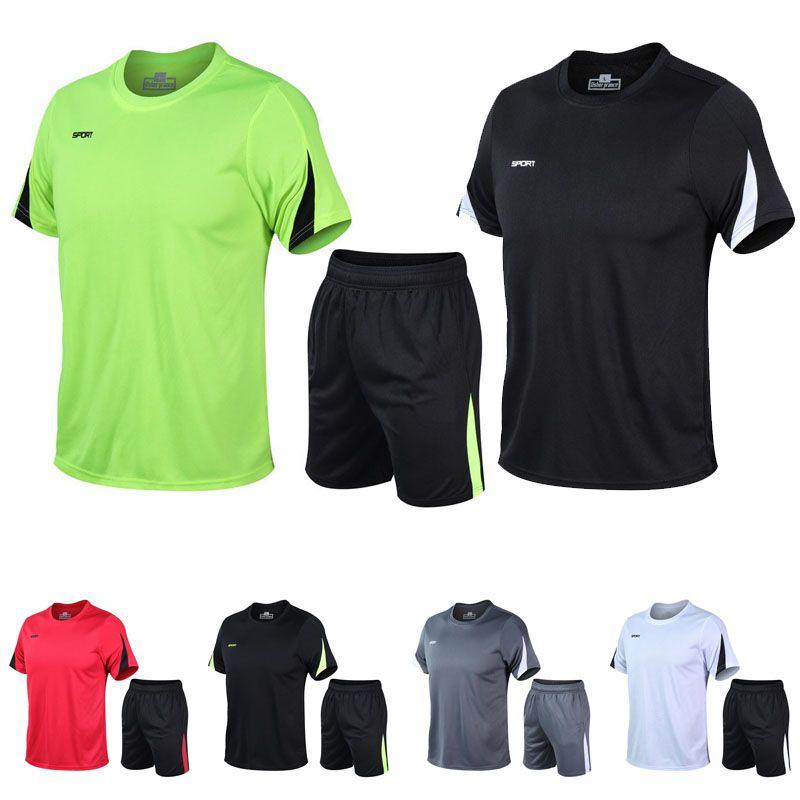 Breathable Men Quick Dry Tshirt And Shorts Set For Gym And Running Sportswear