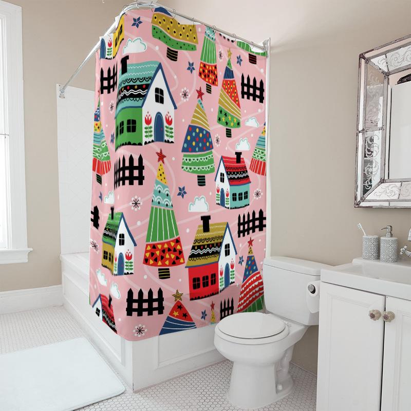 TU Shower Curtain Botanical Floral Pattern Waterproof Fabric Bathroom Decor Vintage Rustic Farmhouse Style Home Decor
